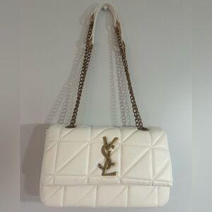 NWT YSL Cream Quilted Shoulder Bag